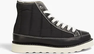 Roopa quilted ripstop and leather ankle boots