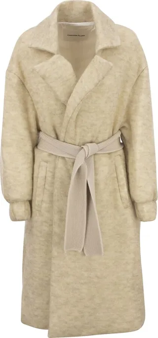 Mohair And Wool Blend Padded Coat