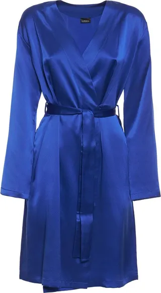 Silk satin robe