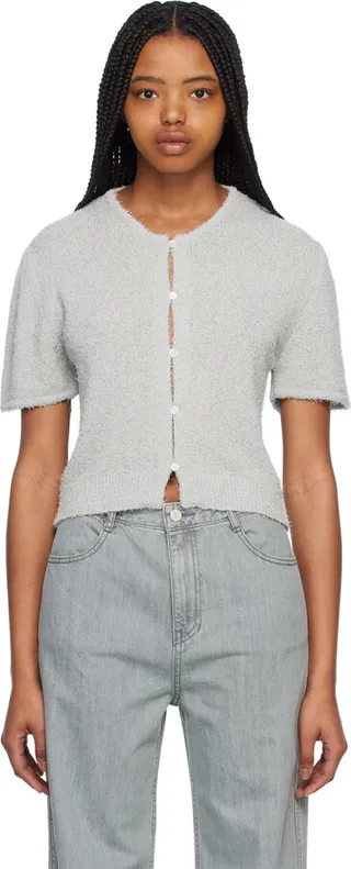 AMOMENTO Gray Fancy Balloon Cardigan