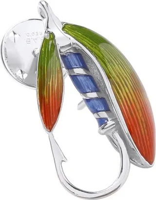 Deakin & Francis - Deakin & Francis Sterling Silver Fishing Fly Lapel Pin