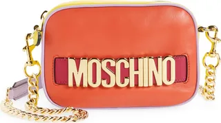 Logo Colorblock Leather Camera Bag