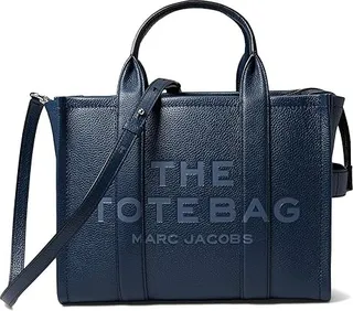 Marc Jacobs The Leather Medium Tote Bag (Blue Sea) Handbags