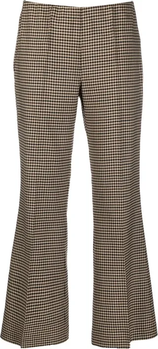 Check-Pattern Cropped Trousers