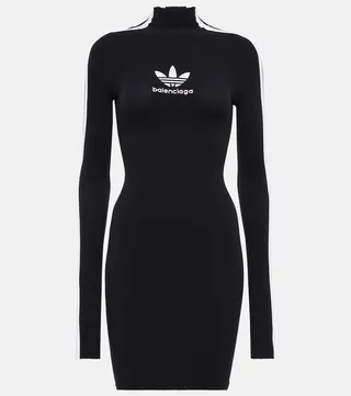 x Adidas logo mockneck minidress