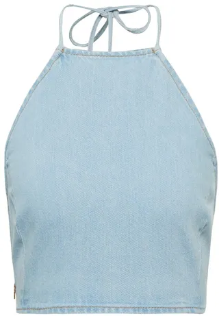 Denim halterneck top