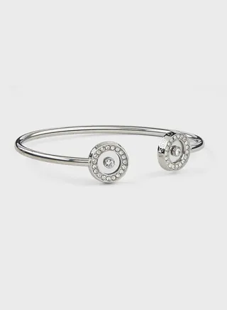 Pave Circle Flexi Bangle Bracelet