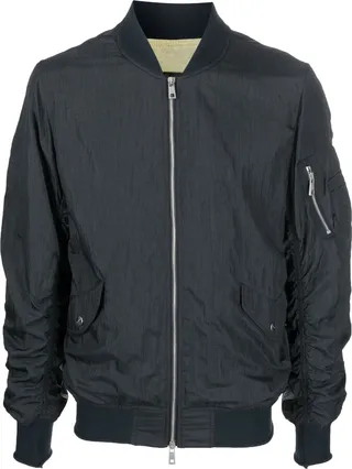 Stand-Up Collar Zip-Up Bomber Jacket