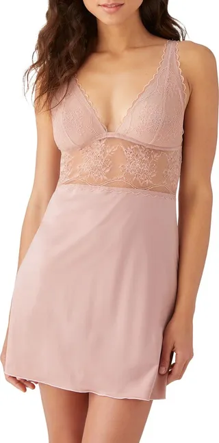 No Strings Attached Lace & Satin Chemise