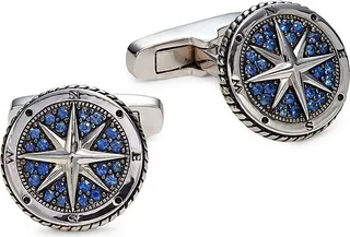 Sterling Silver & Sapphire Cuff Links