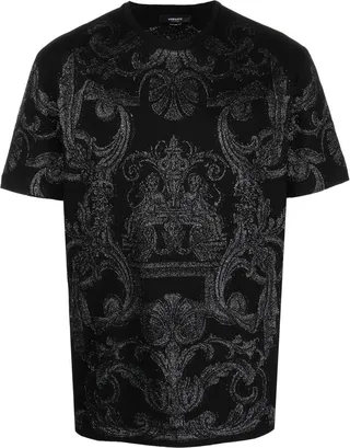metallic Barocco-print T-shirt