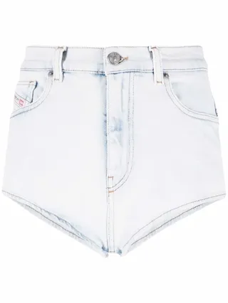 High-Rise Denim Mini Shorts