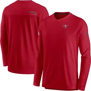Men's Nike Red Tampa Bay Buccaneers 2022 Sideline Coach Chevron Lock Up Performance Long Sleeve T-shirt