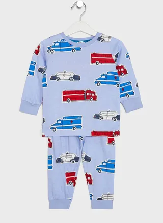 Kids Glow In Dark Transport Pyjama Set