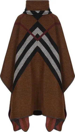 Burberry Chevron Check Jacquard Poncho