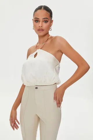 Snake Chain Halter Crop Top