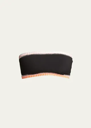 Exposed-Trim Bandeau Bikini Top