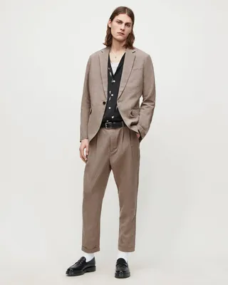 Vaga Linen Blend Slim Cropped Pants - Alpine Gray
