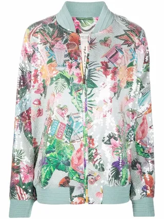 Floral-Print Bomber Jacket