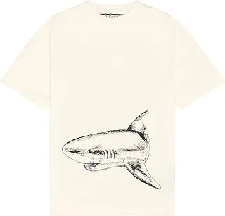 Palm Angels Broken Shark Classic Tee in Black