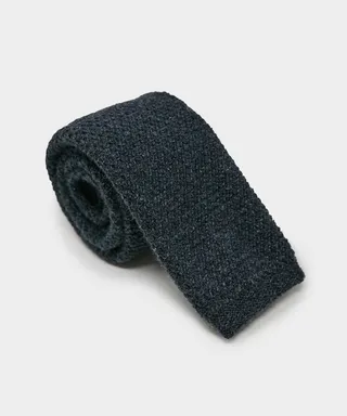 Cashmere Knit Tie in Charcoal