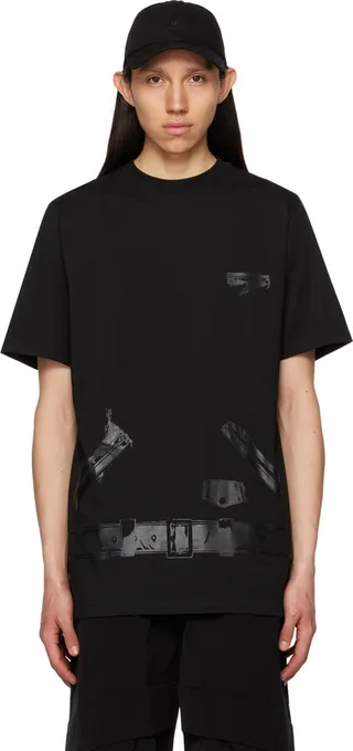 We11done Black Printed T-Shirt