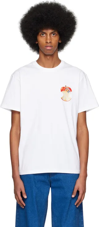 JW Anderson White Apple Core T-Shirt