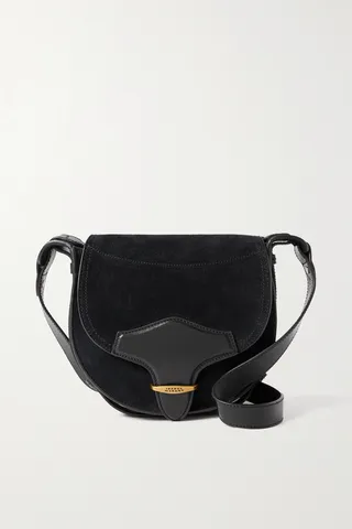 Isabel Marant - Botsy Small Leather-trimmed Two-tone Suede Shoulder Bag - Black