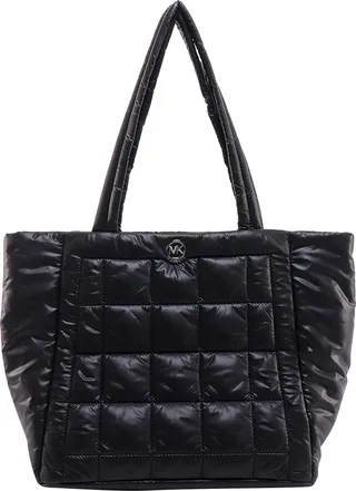 Padded and quilted nylon shoulder bag