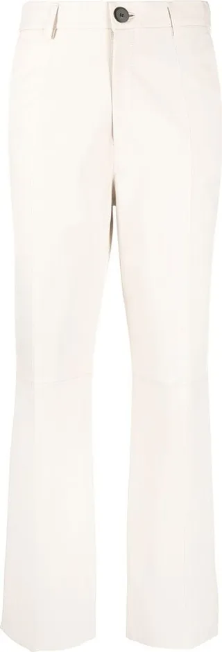 Straight-Leg Leather Trousers