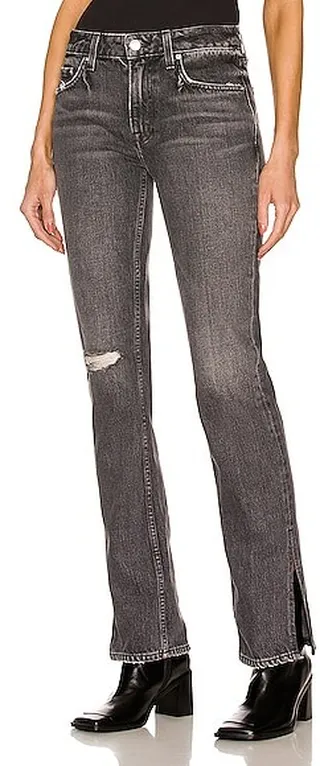 GRLFRND Hailey Low Rise Slim Boot in Charcoal