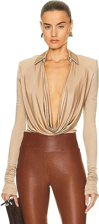 GAUGE81 Bauska Bodysuit in Tan