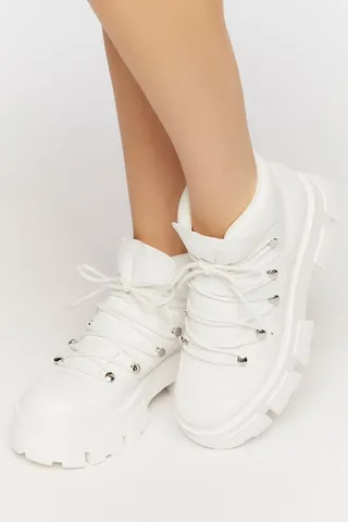 Lace-Up Lug Sole Ankle Booties