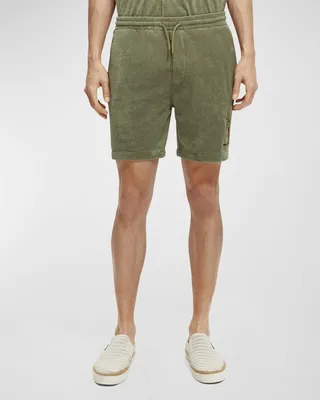 Men's Embroidered Toweling Bermuda Shorts
