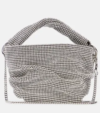 Bonny crystal mesh and satin tote