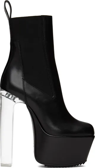 Rick Owens Black Beatle Platform Boots