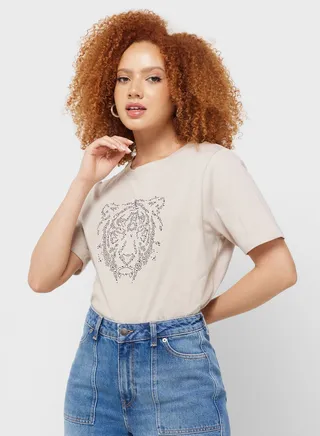 Crew Neck Printed Top