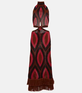 Cutout cotton maxi dress