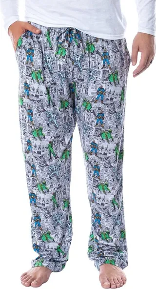 Marvel Mens' Comic The Avengers Villain Vintage Comic Sleep Pajama Pants Small Multicoloured