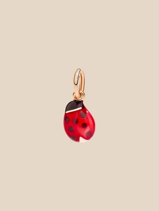Dodo Ladybug charm in 9 kt rose gold and enamel