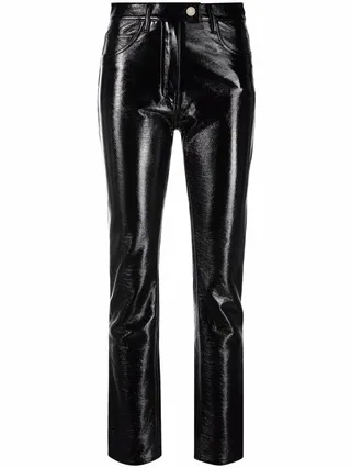 High-Shine Finish Trousers