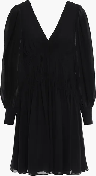 Claire ruched silk-georgette mini dress