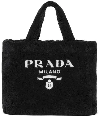 Logo-Print Terry-Cloth Tote Bag