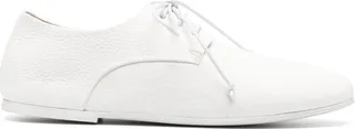 Pebbled Leather Lace-Up Oxfords