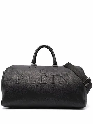 Pebbled Leather Logo Holdall