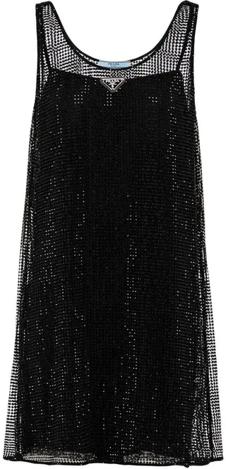 Rhinestone-Embellished Shift Dress