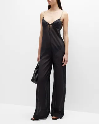 Chain-Strap Wide-Leg Jumpsuit