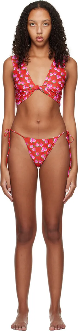 Magda Butrym Red Floral Bikini