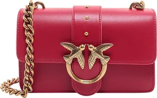Leather shoulder bag with iconic Love Birds buckle