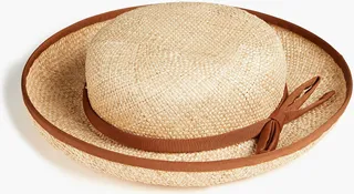 Grosgrain-trimmed straw sunhat